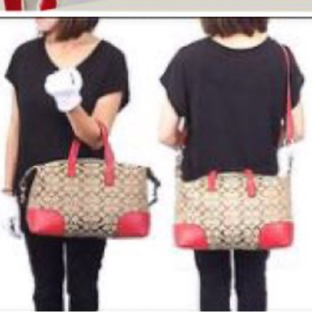 COACH HADLEY SIGNATURE ZIP SATCHEL